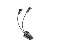 K & M Lampe de pupitre 12244 Double2 LED FlexLight – 2 bras, 2 x 1300 Lux – Fixation par clip – Noir