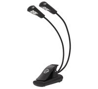 K&M 12246 Lampe de pupitre Double4 LED FlexLight Schwarz - fixation par clip - 2 cols de cygne flexibles, 2 x 1700 Lux
