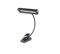 K&M 12248 Lampe pour pupitre de musique Concert Light Schwarz - Abat-jour de 15 cm - Clip avec col de cygne, 6 LED, sac de transport inclus