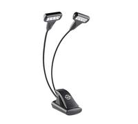 K&M 12273 Lampe de pupitre Double4 LED T-Model Flexlight Noir - Fixation par clip - 3000 Kelvin, 64 Lumen