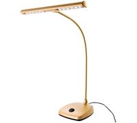 K&M Lampe de piano LED 12297 – col de cygne, abat-jour 29,6 cm, 12 LED – Or