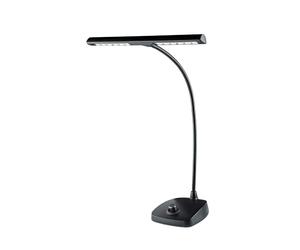 K&M 12298 Lampe de piano à LED noire - abat-jour de 30 cm - 12 LED à intensité variable - avec col de cygne, luminosité de 2500 Lux