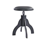 K&M 13850 Tabouret de piano noir mat - Tabouret de piano réglable en hauteur avec siège en cuir synthétique - Tabouret rembourré ergonomique pour piano et clavier