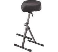 K&M 14044 Assis-debout Noir - acier, tissu - assis-debout pliable pour musiciens - grand siège, repose-pieds, réglable en hauteur