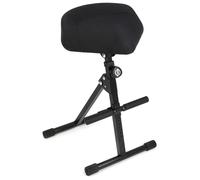 K&M 14044 Assis-debout Noir - acier, tissu - assis-debout pliable pour musiciens - grand siège, repose-pieds, réglable en hauteur