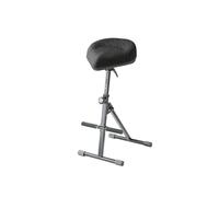 K&M 14046 Assis debout avec vérin à gaz Noir, acier, tissu - Assis debout pliable pour musiciens - avec repose-pieds