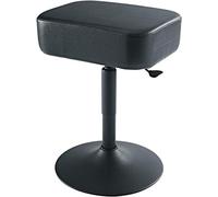 K&M 14093 Tabouret de piano avec vérin à gaz Noir - acier, similicuir - siège rectangulaire pour pianiste, grand confort