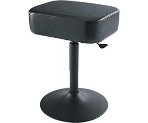 K&M 14093 Tabouret de piano avec vérin à gaz Noir - acier, similicuir - siège rectangulaire pour pianiste, grand confort