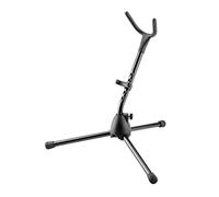 K&M 14300 Pied de saxophone noir - hauteur 48,5 cm - socle renforcé de fibres de verre - logement flexible, pieds pliables