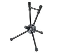K&M 14355 Pied de saxophone Saxxy Noir Aluminium - taille compacte XXS - hauteur 18,8 cm - transport possible dans le baffle