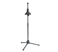 K&M 149/1 Pied de trombone basse Noir - Socle métallique, pieds pliables - Cône en bois avec revêtement en feutre - 65 - 114 cm de hauteur