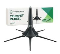 K&M 15213 Pied de trompette Noir - Pointe du cône caoutchoutée avec pieds à vis - Transport possible dans le pavillon