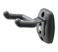 K & M Support mural universel 16590 pour ukulélé - Noir, fourche rigide, double fixation