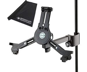 K + M 19791 Support pour trépied pour tablette PC avec chiffon de nettoyage en microfibre Keepdrum Noir