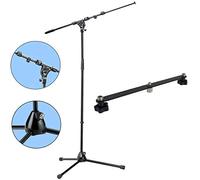 K&M 210/9 Trépied de microphone avec perche + rail stéréo Keepdrum double support