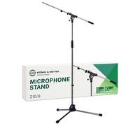 K & M Pied de micro 210/9 - bras pivotant, acier chromé, extensible 90–160 cm, raccord 3/8