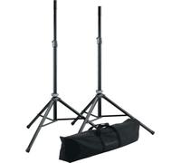 K&M 21449 Pieds pour enceintes en kit avec sac de transport - noir en aluminium - jusqu'à 40 kg de transport confortable - 2 pièces