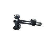 K&M Support microphone batterie 24035 – Noir, filetage 3/8", coulissant, amortisseur de vibrations