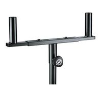 K&M 24105 Fourche pour pied de baffle - Noir en acier - pour recevoir 2 baffles - pour tubes de pied de ø 3,5 cm, enfichable