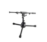 K&M 25950 Pied de micro Rien pour batterie basse, 3/8" noir acier, bras pivotant, extensible jusqu'à 74,5 cm - hauteur 42,5-64,5 cm