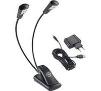 K&M Lampe de pupitre 12245 Double4 LED FlexLight – 2 bras, 4 LED, alimentation, clip – 2x1700 Lux