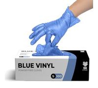 K-MART Gloveman Boîte de 100 gants jetables en vinyle Bleu Taille S