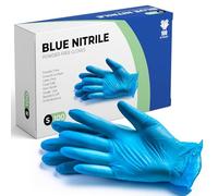 K-MART Gloveman Lot de 100 gants jetables en nitrile bleus sans poudre et sans latex (taille S)