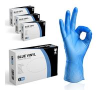K-MART Lot de 100 gants jetables en vinyle Bleu Taille S