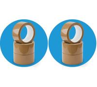 K-MART Lot de 6 rouleaux de ruban adhésif industriel marron à faible bruit - 48 mm x 66 m - Ruban adhésif marron sécurisé pour emballage de boîte, boîtes de déménagement, ruban adhésif solide pour