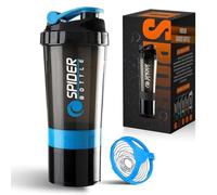K-MART Shaker de protéines avec compartiment supplémentaire, 500 ml pour boissons protéinées, shaker de gym pour homme et femme (bleu)