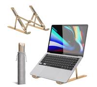 K-MART Support pour Ordinateur Portable réglable en Hauteur - en Alliage d'aluminium - 6 Vitesses - Compatible avec MacBook Air, Pro, Dell Tous Les Ordinateurs Portables de 10 à 15,6" (doré)