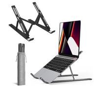 K-MART Support Réglable pour Ordinateur Portable de Bureau - 6 Angles, Ventilé à l'Air, Compatible avec MacBook Air, Pro, Dell 10-15,6" (Noir)