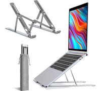 K-Mart Support Réglable Pour Ordinateur Portable De Bureau - 6 Angles, Ventilé, Compatible Avec Macbook Air, Pro, Dell 10-15,6"" (Argenté)