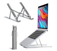 K-MART Support Réglable pour Ordinateur Portable de Bureau - 6 Angles, Ventilé, Compatible avec MacBook Air, Pro, Dell 10-15,6" (Argenté)