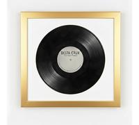 K-Möbel cadre vinyle or 40x40cm, Passe-partout noir, Made in Germany - Bois véritable pour disque, Protection UV, Alpha-cellulose de luxe,