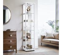 K-Möbel Vitrine en verre avec miroir, LED et serrure (176 x 37 x 33 cm)...