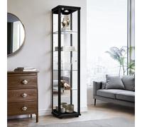 K-Möbel Vitrine en verre avec miroir, LED et serrure (176 x 37 x 33 cm)...