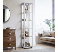 K-Möbel Vitrine en verre avec miroir, LED et serrure (176 x 37 x 33 cm)...