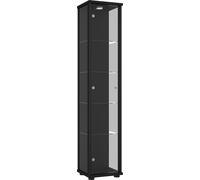 K-Möbel Vitrine en verre debout en noir (176x37x33 cm) avec 4 étagères en verre réglables en hauteur & LED - Vitrine debout - Armoire vitrine - Vitrine de collectionneur