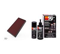 K&N 33-2128 Filtre à Air du Moteur: Haute Performance, Lavable, Filtre de Remplacement, Plus de Pouvoir, 1996-2012 & Voitures et moto nettoyant 355ML + Aérosol huile 204ML pour filtre à air 99-5003EU
