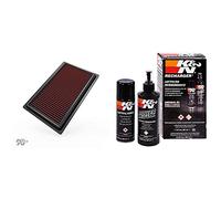 K&N 33-3034 Filtre à Air du Moteur: Haute Performance, Premium, Lavable, Filtre de Remplacement, Plus de Pouvoir, 2013-2019 & Voitures et moto nettoyant 355ML + Aérosol huile 204ML pour filtre à air