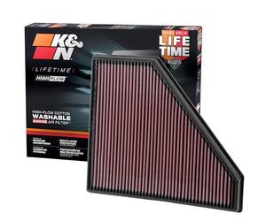 K&N Filtre à air de remplacement compatible avec Cadillac ATS 2.0, 2.5, 3.6 2013-2017 / CTS 2.0, 3.6 2014- / Chevrolet Camaro 2.0, 3.6 2016- (33-2496)