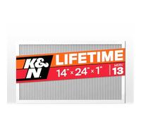 K&N Filtre à air HVC-13-11424 pour fournaise 14 x 24 x 1, dure toute une vie, lavable, Merv 13, le dernier filtre CVC que vous achèterez, respirez en toute sécurité à la maison ou au bureau