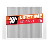 K&N Filtre à air HVC-8-11414 pour fournaise 14 x 14 x 1, dure toute une vie, lavable, Merv 8, le dernier filtre CVC que vous achèterez, respirez en toute sécurité à la maison ou au bureau