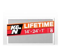 K&N Filtre à air HVC-8-11424 pour fournaise 14 x 24 x 1, dure toute une vie, lavable, Merv 8, le dernier filtre CVC que vous achèterez, respirez en toute sécurité à la maison ou au bureau