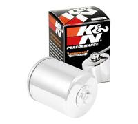 K&N Filtre à huile Moto KN-170C Bloc chrome 75x94 mm compatible Harley Davidson