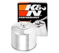 K&N Powersports Filtre à Huile - Bloc Chrome 78x79mm compatible avec Harley Davidson (KN-172C)