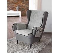 K. & N. Protège-Fauteuil en Laine Vierge avec protège-accoudoir en Laine Vierge Flor Schurwolle Couche de Base : 100% Polyester Partie Centrale 200 x 50 cm Circa 60 x 40 cm