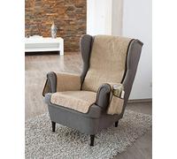 K. & N. Protège-Fauteuil en Laine Vierge avec protège-accoudoir en Laine Vierge Flor Schurwolle Couche de Base : 100% Polyester Partie Centrale 200 x 50 cm Circa 60 x 40 cm