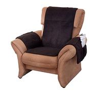 K. & N. Schurwolle Protège-Fauteuil en Laine Vierge avec protège-accoudoirs, Marron, Poils 100% Laine Vierge, Partie Centrale env. 160 x 50 cm, protège-accoudoirs env. 60 x 40 cm